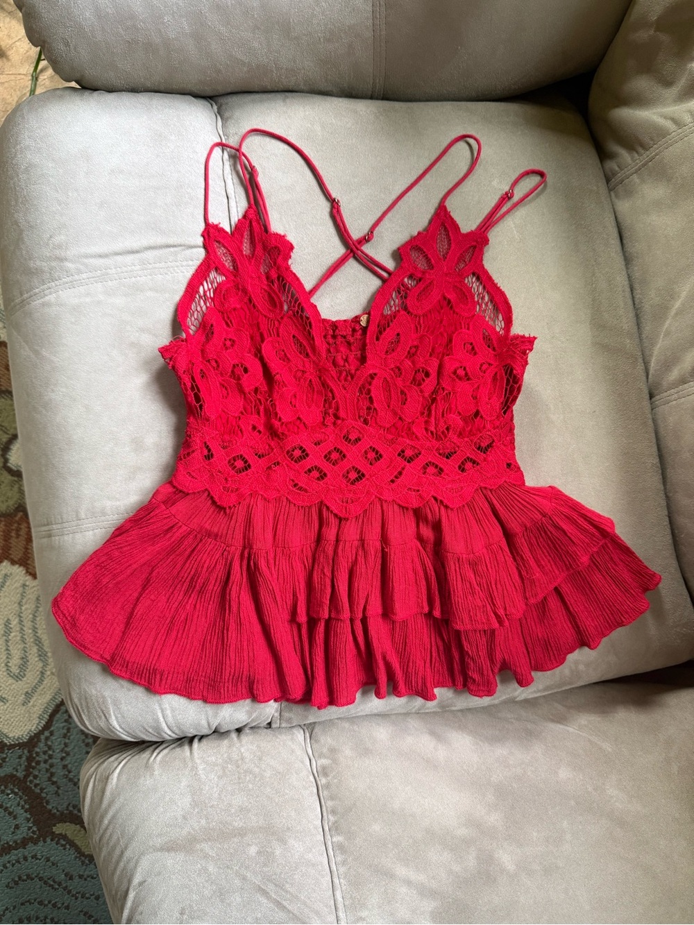 Free People Adella Camisole in Red